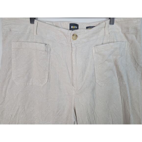 Maeve Anthropologie The Colette Cropped Wide Leg Corduroy Pant in Ivory - Picture 4 of 8